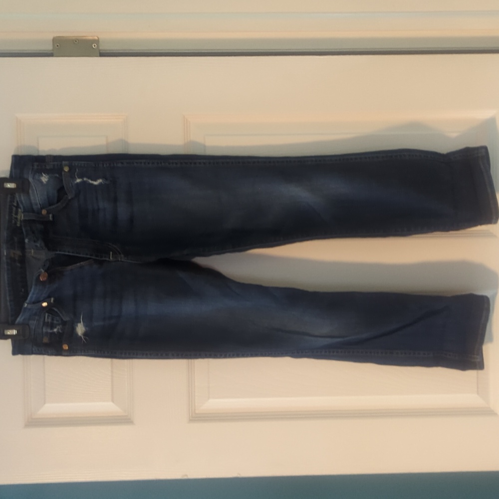 7 for all Mankind cropped high waisted vintage straight distressed 29